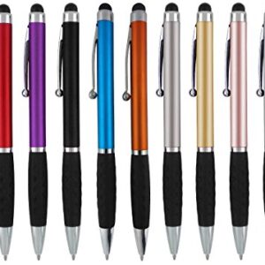 Stylus Pens -2 in1 Capactive Touch Screen with Ballpoint Writing Pen Sensitive Stylus Tip For Your iPad iPhone Samsung Galaxy & All Smart Devices -Metallic Barrel - Assorted Colors Comfy Grips,12 Pack