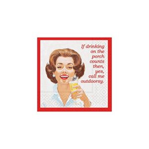 liberhaus call me outdoorsy cocktail napkins, 5 x 5 inches, multicolor