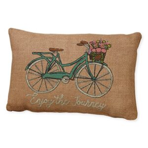the country house collection burlap pillow enjoy the journey bicycle (1)