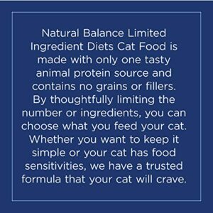 Natural Balance Limited Ingredient Diet Salmon & Chickpea Indoor Adult Cat Grain-Free Dry Cat Food 10-lb. Bag