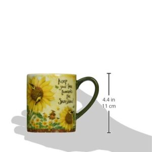 Lang Ceramic Sunflowers 14 oz. Mug by Debi Hron (10995021037), 1 Count (Pack of 1), Multicolored
