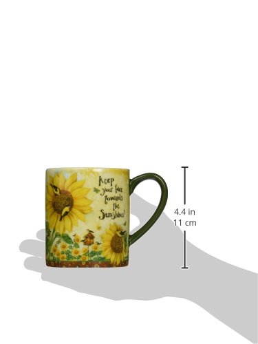 Lang Ceramic Sunflowers 14 oz. Mug by Debi Hron (10995021037), 1 Count (Pack of 1), Multicolored