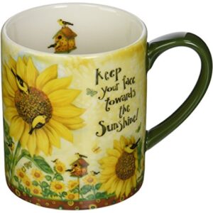 Lang Ceramic Sunflowers 14 oz. Mug by Debi Hron (10995021037), 1 Count (Pack of 1), Multicolored