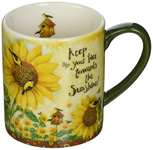 Lang Ceramic Sunflowers 14 oz. Mug by Debi Hron (10995021037), 1 Count (Pack of 1), Multicolored