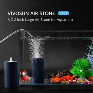 VIVOSUN Air Stone 2PCS 4 x 2 Inch Large Air Stone for Aquarium, Fish Tank and Hydroponics Air Pump