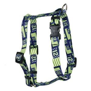 yellow dog design 12th dog flags roman style h dog harness, x-large/1" wide