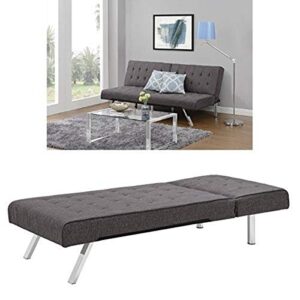 dhp emily sectional sofa sleeper, grey