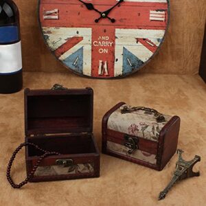 Coolrunner Handmade Retro European wooden box Vintage Wooden Treasure Case Decorative Trinket Jewelry Storage Box Old Memory (1)