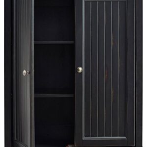 Crosley Furniture Seaside Kitchen Pantry Cabinet - Distressed Black