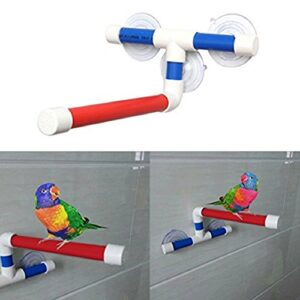 Suction Cup Shower Perch Stand for Bird Parrot Macaw African Greys Budgies Cockatoo Parakeet Cockatiel Conure Lovebirds Bath Perch Toy