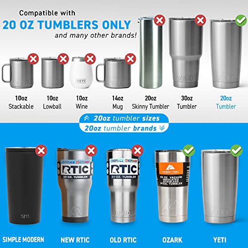 20 / 10 OZ - 2 Replacement Lids for Yeti Tumblers like Yeti Lids - 3.3 Inch Diameter - Spill Proof Lids for Yeti Tumblers - Tumbler Lid for Yeti Tumbler 20 / 10 oz, Tumbler Lids 20 / 10 oz Replacement Lid, Fit Yeti Cup