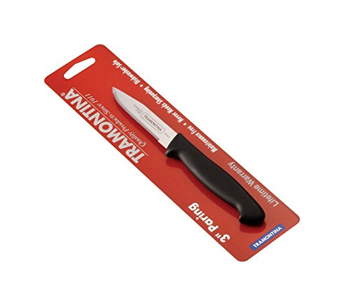 Tramontina Plastic Handle Paring Knife 3" Carbon Micro-Serrated Carded