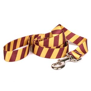 yellow dog design team spirit maroon and gold dog leash-size large-1 inch wide and 5 feet (60 inches) long