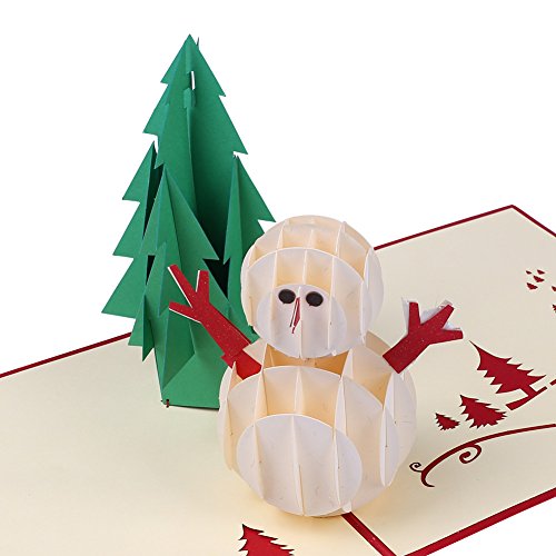 Bluboon 3D Greeting Christmas Cards Papercraft 7 Pack Holiday Birthday Pop Up Cards Gift