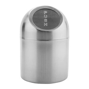 G.E.T. SSTB-6 Stainless Steel 4.75" Stainless Steel Table Top Trash Can, 4.75" Flap Lid, Stainless Steel Coffee Station Collection