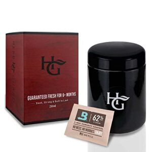 herb guard - half oz airtight jar and smell proof containers (250 ml) comes with humidity pack to keep goods fresh for months