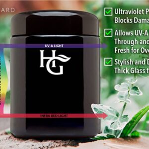 Herb Guard - Half Oz Airtight Jar and Smell Proof Containers (250 ml) Comes with Humidity Pack to Keep Goods Fresh for Months