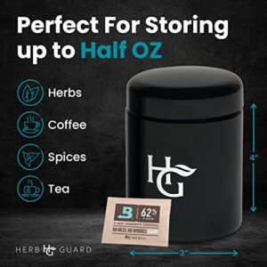 Herb Guard - Half Oz Airtight Jar and Smell Proof Containers (250 ml) Comes with Humidity Pack to Keep Goods Fresh for Months