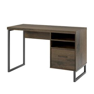 amazon brand - ameriwood home rectangular candon writing desk with 1 drawer, distressed oak, medium brown, 19.5 in x 45 in x 30.1 in