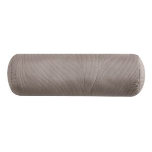 Brielle Stream Bolster Pillow, 6"x18", Light Grey
