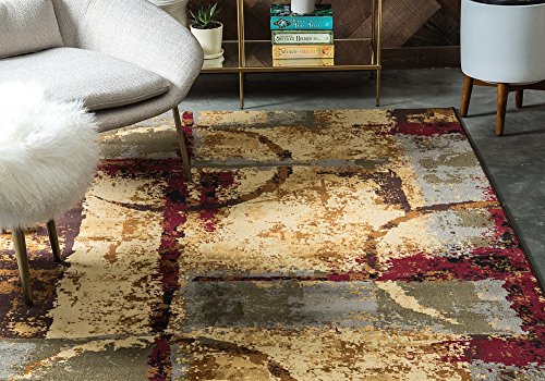 Unique Loom Barista Collection Area Rug - Catuai (5' 1" x 8' Rectangle, Multi/ Brown)