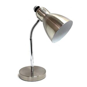 simple designs ld1037-bsn semi flexible desk lamp, brushed nickel