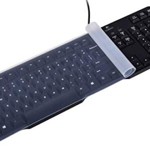 Universal Clear Waterproof Anti-Dust Silicone Keyboard Protector Cover Skin for Standard Size PC Computer Desktop Keyboards (Size: 17.52" x 5.51")