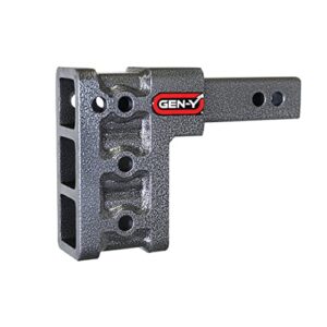 gen-y gh-303 mega-duty adjustable 5" drop hitch only for 2" receiver - 10,000 lb towing capacity - 1,500 lb tongue weight