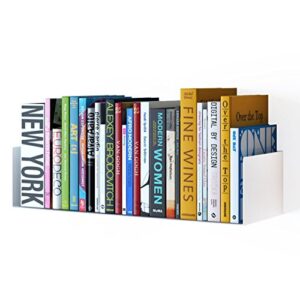 wallniture bali sturdy metal u shape bookshelf - wall mountable cd dvd storage multi-purpose display rack in white