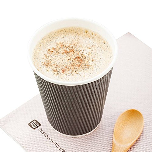 500-CT Disposable Gray 12-OZ Hot Beverage Cups with Ripple Wall Design: No Need for Sleeves - Perfect for Cafes - Eco-Friendly Recyclable Paper - Insulated - Wholesale Takeout Coffee Cup