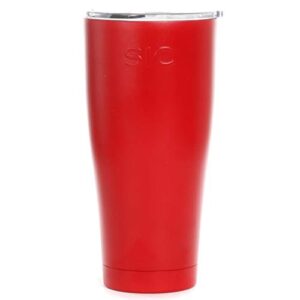 seriously ice cold sic 30oz insulated travel tumbler mug, premium double wall stainless steel, leak proof bpa free lid (matte red)