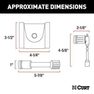 CURT 23086 Trailer Lock Set for 2-Inch Receiver, Up to 2-1/2-Inch Coupler Latch Span, 1-7/8 or 2-In Lip