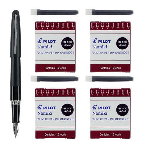 Pilot Bundle 1 Metropolitan Collection Fountain Pen 48 Refills Black 91111-69100