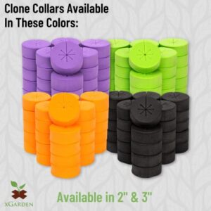 xGarden Neoprene Clone Collars - 120 Pack Cloning Collars, 2" Inch, Multi-Color - DIY Foam Cloner Inserts for Net Pots, Hydroponics, Aeroponics