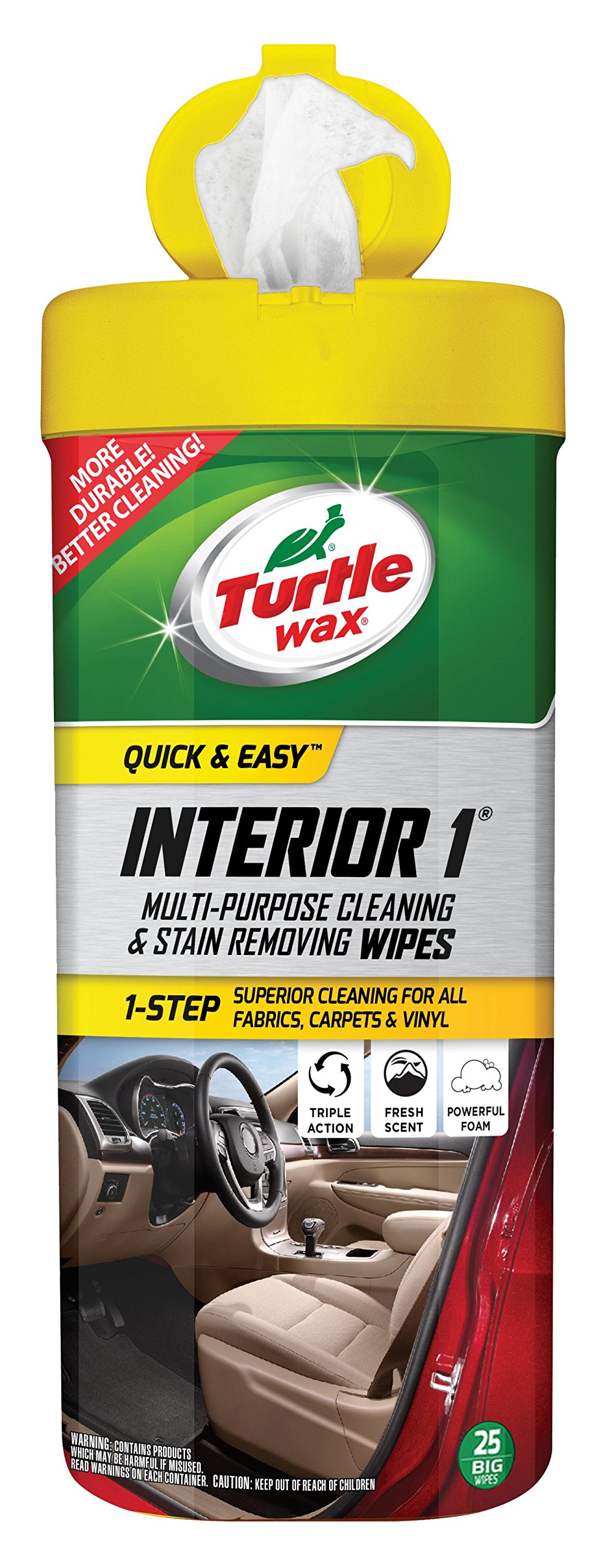 TURTLEWAX 50648 Quick And Easy Interior 1 Multi-Purpose Cleaning Wipes