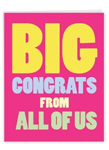 nobleworks - jumbo congratulations greeting card (8.5 x 11 inch) - group congrats notecard from all of us, groups - big congrats from us j3893cgg
