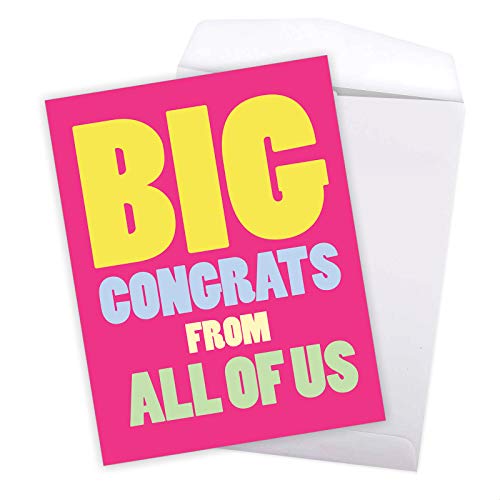 NobleWorks - Jumbo Congratulations Greeting Card (8.5 x 11 Inch) - Group Congrats Notecard from All of Us, Groups - Big Congrats From Us J3893CGG