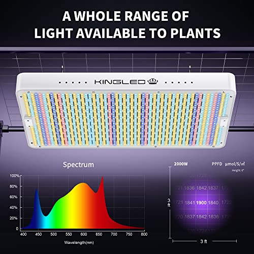 KingLED 2023 Newest 2000w LED Grow Lights with LM301B LEDs 5 * 5 ft Coverage Full Spectrum Grow Lights for Indoor Hydroponic Plants Greenhouse Growing Lamps Veg Bloom Daul Mode