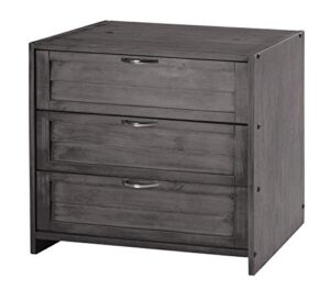 donco kids louvers 3 drawer chest in antique grey