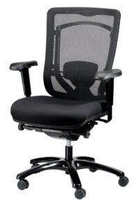 eurotech seating monterey fabric seat & mesh back chair, black