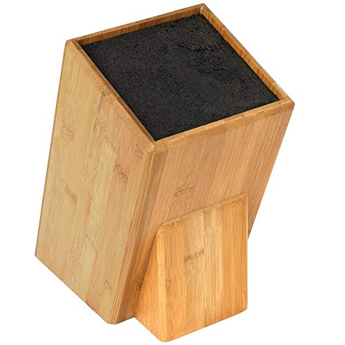 Mantello Knife Block- Universal Knife Holder- Bamboo Wood, Kitchen Knife Holder, Extra Large Knife Storage, Universal Knife Block, Knife Block Without Knives