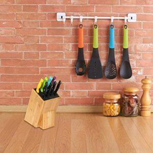 Mantello Knife Block- Universal Knife Holder- Bamboo Wood, Kitchen Knife Holder, Extra Large Knife Storage, Universal Knife Block, Knife Block Without Knives