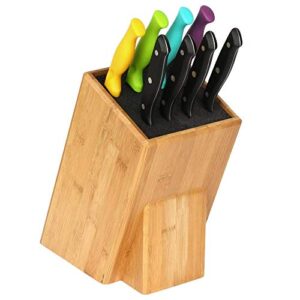 Mantello Knife Block- Universal Knife Holder- Bamboo Wood, Kitchen Knife Holder, Extra Large Knife Storage, Universal Knife Block, Knife Block Without Knives