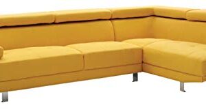 Glory Furniture Riveredge , Yellow Sectional (2 Boxes), 28"H X 109"W X 34"D,