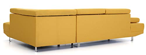Glory Furniture Riveredge , Yellow Sectional (2 Boxes), 28"H X 109"W X 34"D,