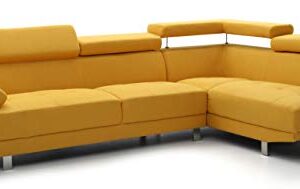 Glory Furniture Riveredge , Yellow Sectional (2 Boxes), 28"H X 109"W X 34"D,