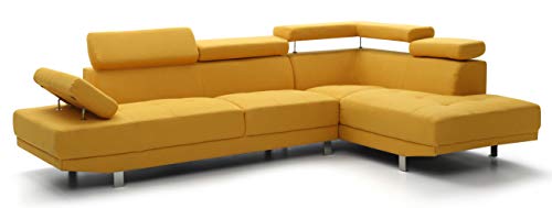 Glory Furniture Riveredge , Yellow Sectional (2 Boxes), 28"H X 109"W X 34"D,