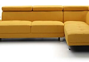 Glory Furniture Riveredge , Yellow Sectional (2 Boxes), 28"H X 109"W X 34"D,