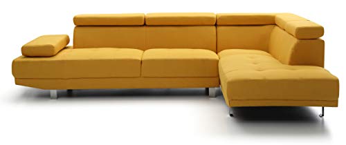 Glory Furniture Riveredge , Yellow Sectional (2 Boxes), 28"H X 109"W X 34"D,