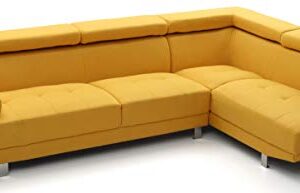 Glory Furniture Riveredge , Yellow Sectional (2 Boxes), 28"H X 109"W X 34"D,